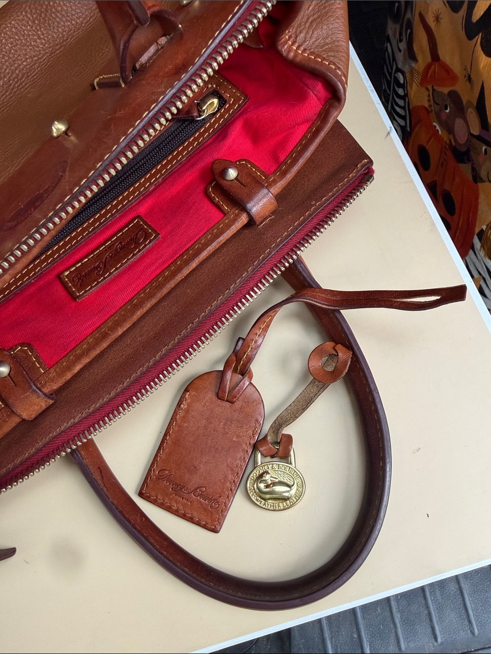 Dooney & Bourke Wilson Brown Leather Satchel - Picture 5 of 6